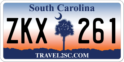 SC license plate ZKX261