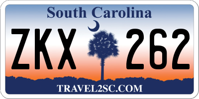 SC license plate ZKX262