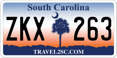 SC license plate ZKX263