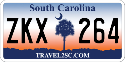 SC license plate ZKX264