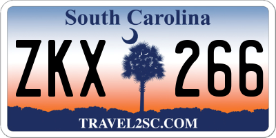 SC license plate ZKX266