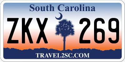 SC license plate ZKX269