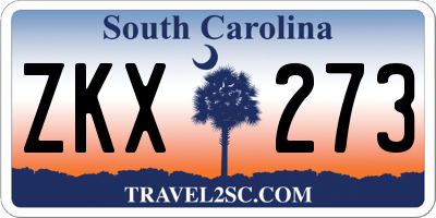 SC license plate ZKX273