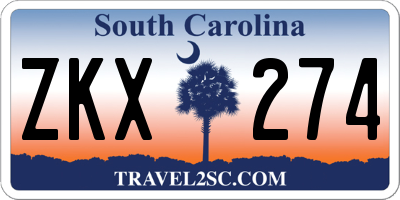SC license plate ZKX274