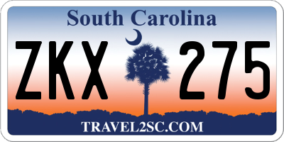 SC license plate ZKX275