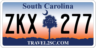 SC license plate ZKX277