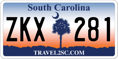 SC license plate ZKX281