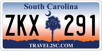 SC license plate ZKX291