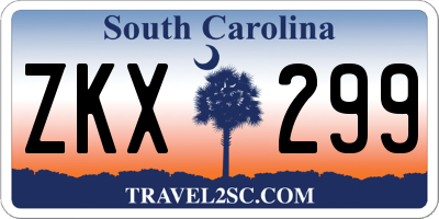 SC license plate ZKX299