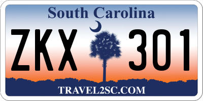 SC license plate ZKX301