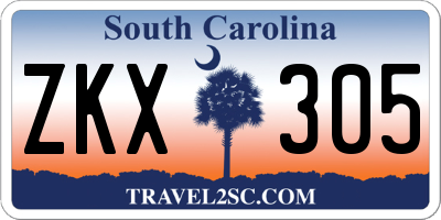 SC license plate ZKX305