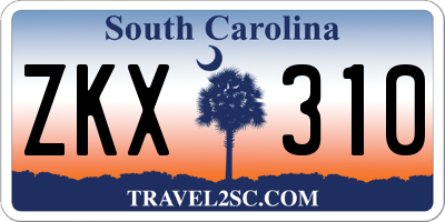 SC license plate ZKX310