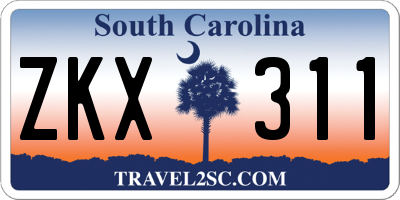 SC license plate ZKX311