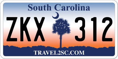 SC license plate ZKX312