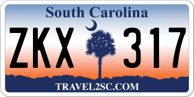 SC license plate ZKX317