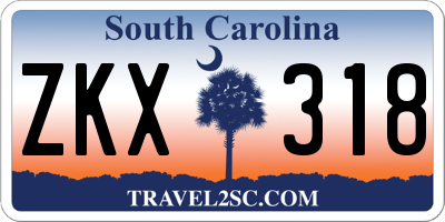 SC license plate ZKX318
