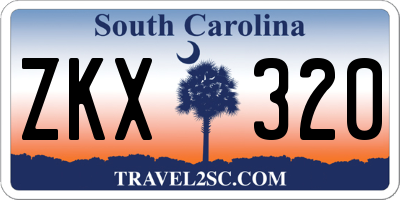 SC license plate ZKX320