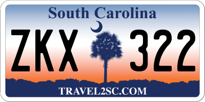 SC license plate ZKX322