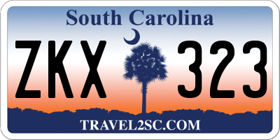 SC license plate ZKX323