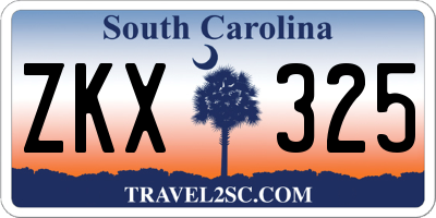SC license plate ZKX325