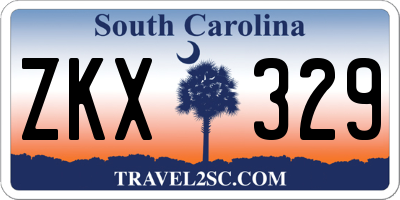 SC license plate ZKX329