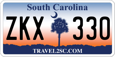 SC license plate ZKX330