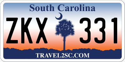 SC license plate ZKX331