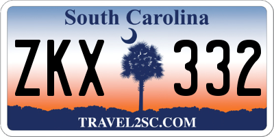 SC license plate ZKX332