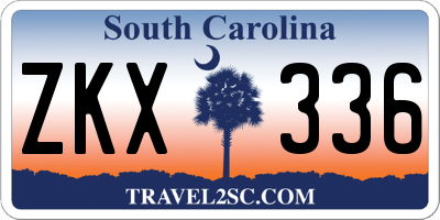 SC license plate ZKX336