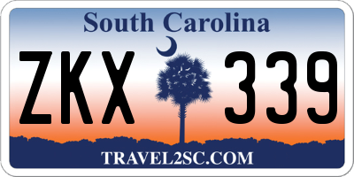 SC license plate ZKX339