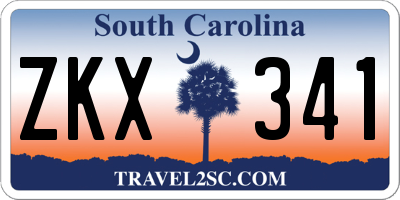 SC license plate ZKX341