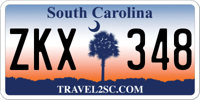 SC license plate ZKX348