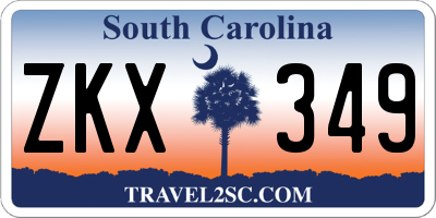 SC license plate ZKX349