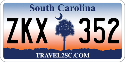 SC license plate ZKX352