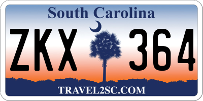 SC license plate ZKX364