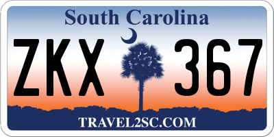 SC license plate ZKX367