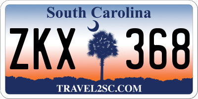 SC license plate ZKX368