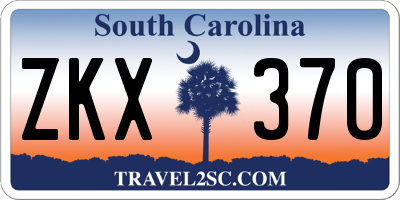 SC license plate ZKX370