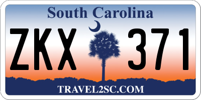 SC license plate ZKX371