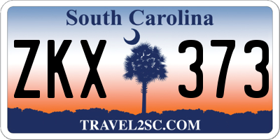 SC license plate ZKX373