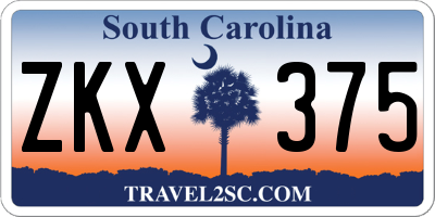 SC license plate ZKX375