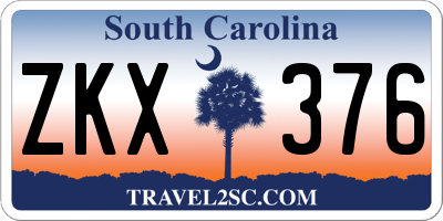 SC license plate ZKX376