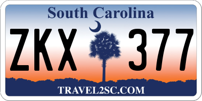 SC license plate ZKX377