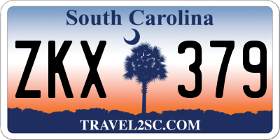 SC license plate ZKX379