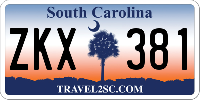 SC license plate ZKX381