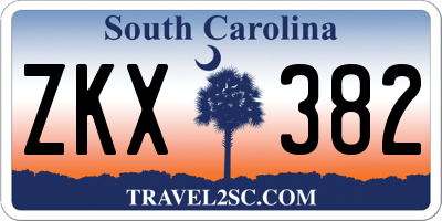 SC license plate ZKX382