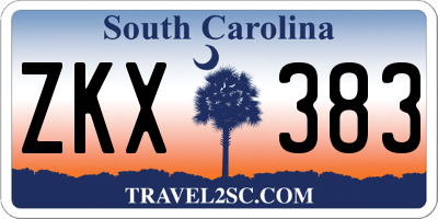 SC license plate ZKX383