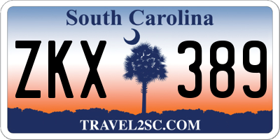 SC license plate ZKX389