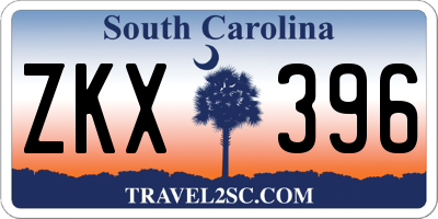 SC license plate ZKX396