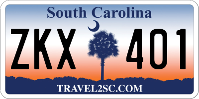 SC license plate ZKX401